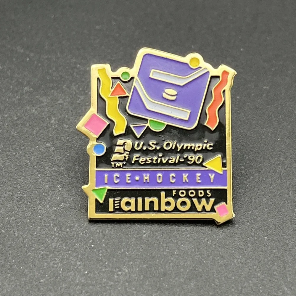 Olympic Festival 1990 Rainbow Foods‎ Ice Hockey Lapel Pin